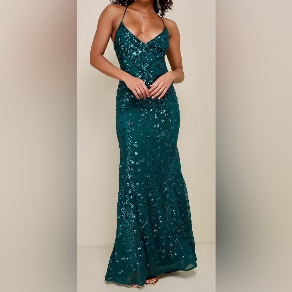Lulu's Green Maxi Dress
